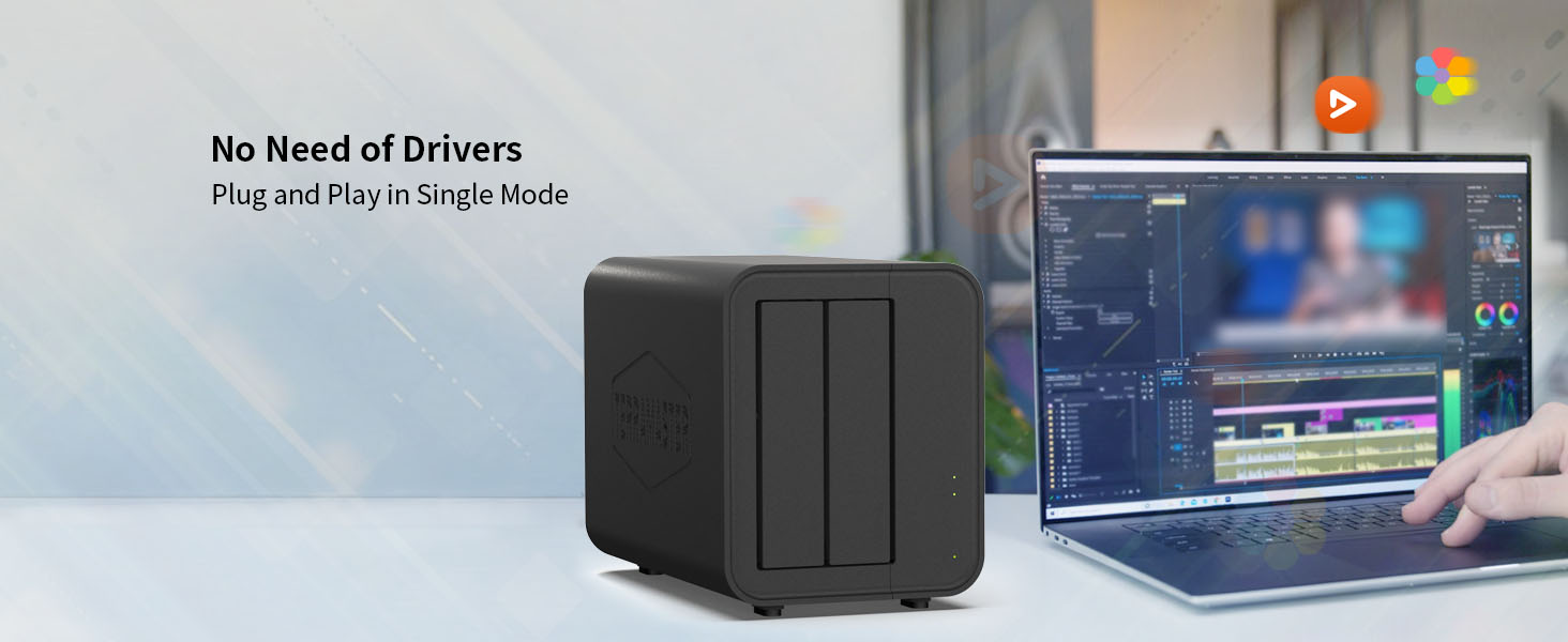 Зовнішній корпус для двох HDD/SSD накопичувачів Terramaster D2-320, USB 3.2 Gen 2, 10Gbps (Diskless)