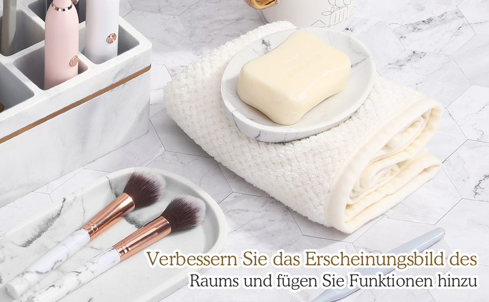 Підставка для мила Luxspire з кераміки, антиковзаюча, білий мармур, для ванної кімнати, душу та кухні