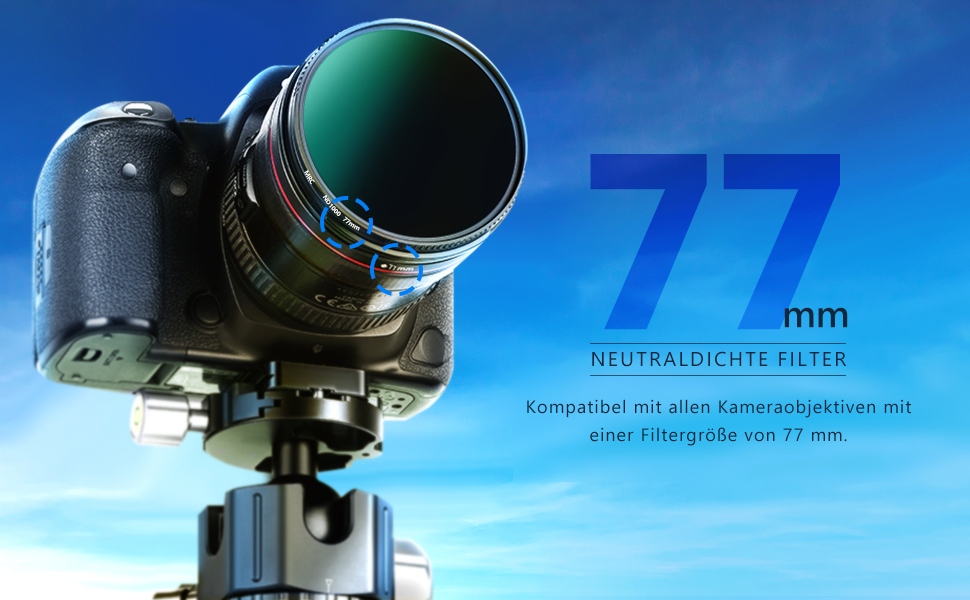 Фільтр ND1000 NEEWER (77mm) - нейтральний, 10 ступенів затемнення, з нанопокриттям, HD скло