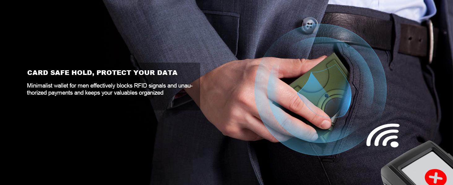 Чоловічий гаманець TOYFID з відділом для AirTag, 12 слотів для карток, відділення для паперових грошей, RFID захист, швидкий доступ до карток, алюміній, зелений з кишеню для AirTag