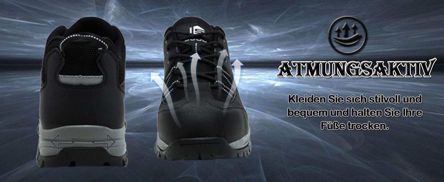 Чоловічі та жіночі робочі черевики-захисники. Легкі, дихаючі, антиковзкі, з металевим підноском. Сірий, синій, 44 EU