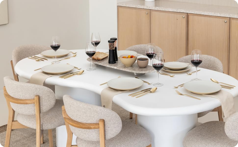 Набір столових приборів на 6 осіб, 36 предметів, нержавіюча сталь 18/0, золотистий, для ресторану та дому