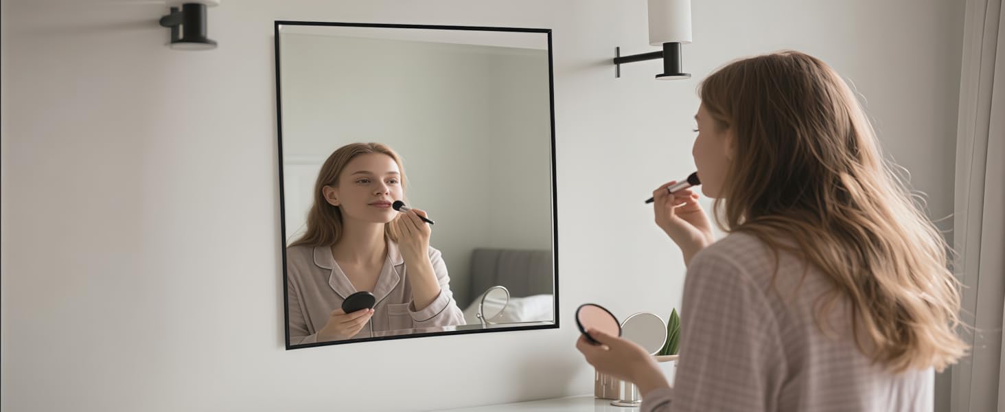 LED дзеркало для ванної кімнати 45x65 см з підсвічуванням, IP54, 6500K, прямокутне, енергозберігаюче, біле