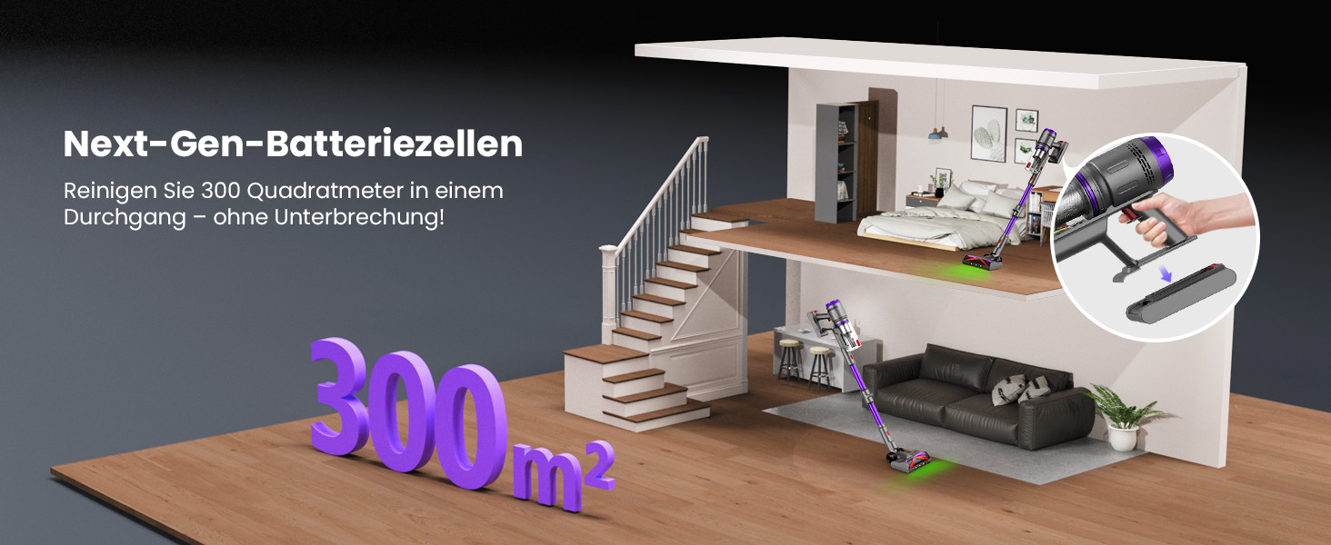 Бездротовий акумуляторний пилосос NOVAX T80 Flex: 600W, 58000Pa, 75 хвилин роботи, для килимів, твердих поверхонь та шерсті тварин, з міні-насадкою FurTornado™ та щіткою для видалення кліщів