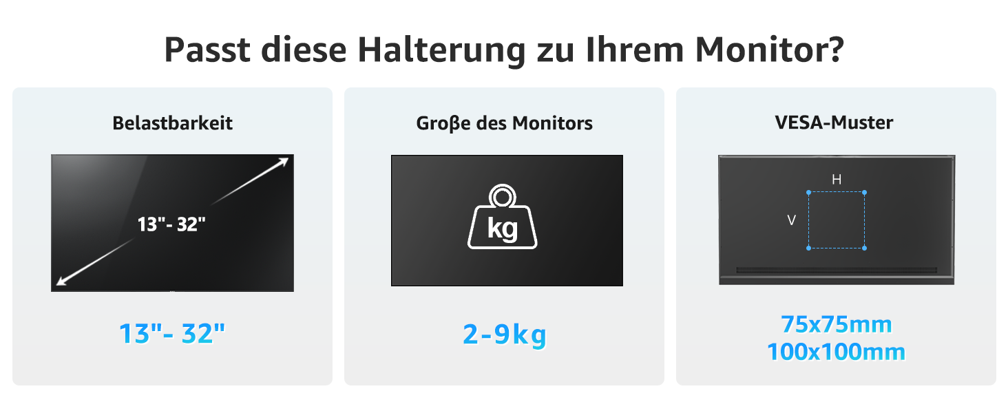 Кріплення для монітора MOUNTUP, 13-32 дюйми, 2-9 кг, VESA 75/100mm, газ-амортизатор, 360° оберт, регулювання висоти, нахил, EU8015B, Single arm