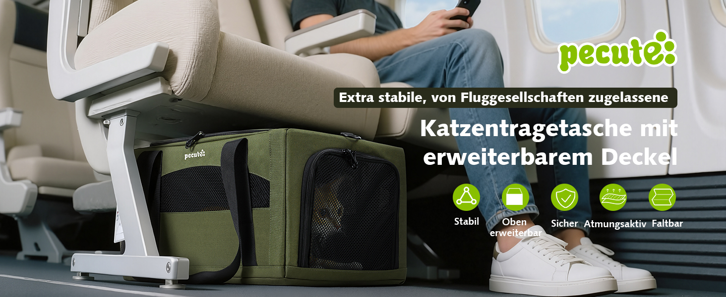 Транспортна сумка для котів Pecute: легка, складана, для подорожей, сіра