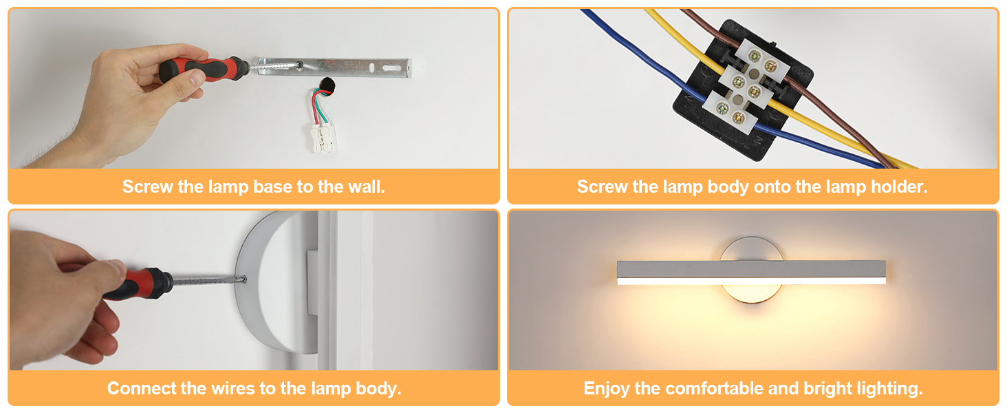 LED дзеркальна лампа Riserva 12W для ванної кімнати, поворотна 300°, 38 см, 3000K, чорний колір