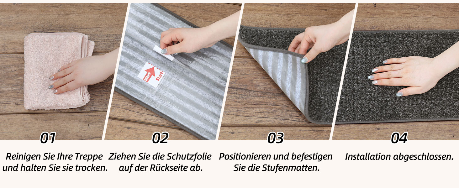 Ковзаючі сходи COSY HOMEER, 15 шт., 70x22 см, самоклеючі, машинне прання, 100% поліестер, TPE-підкладка, для дітей, літніх людей та домашніх тварин, темно-сірий