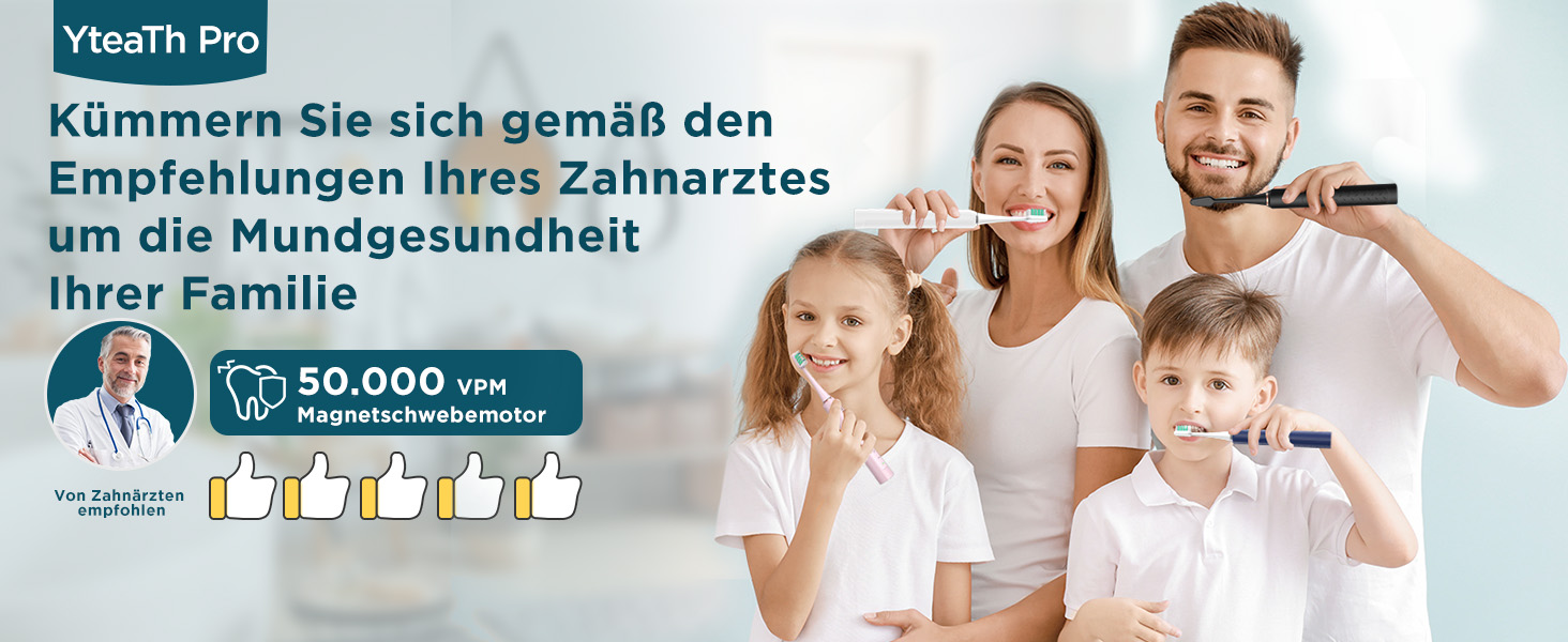 Електрична звукова зубна щітка для дорослих з 8 насадками та кейсом для подорожей, 5 режимів, водонепроникна IPX7, до 90 днів роботи від акумулятора (Золота)