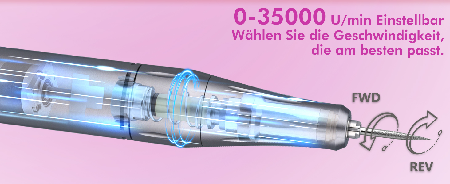 Електричний фрезер для нігтів 35000 об/хв з LED-дисплеєм та USB-зарядкою. Професійний набір для манікюру та педикюру для гелю та акрилу. DIY-інструмент для нігтів