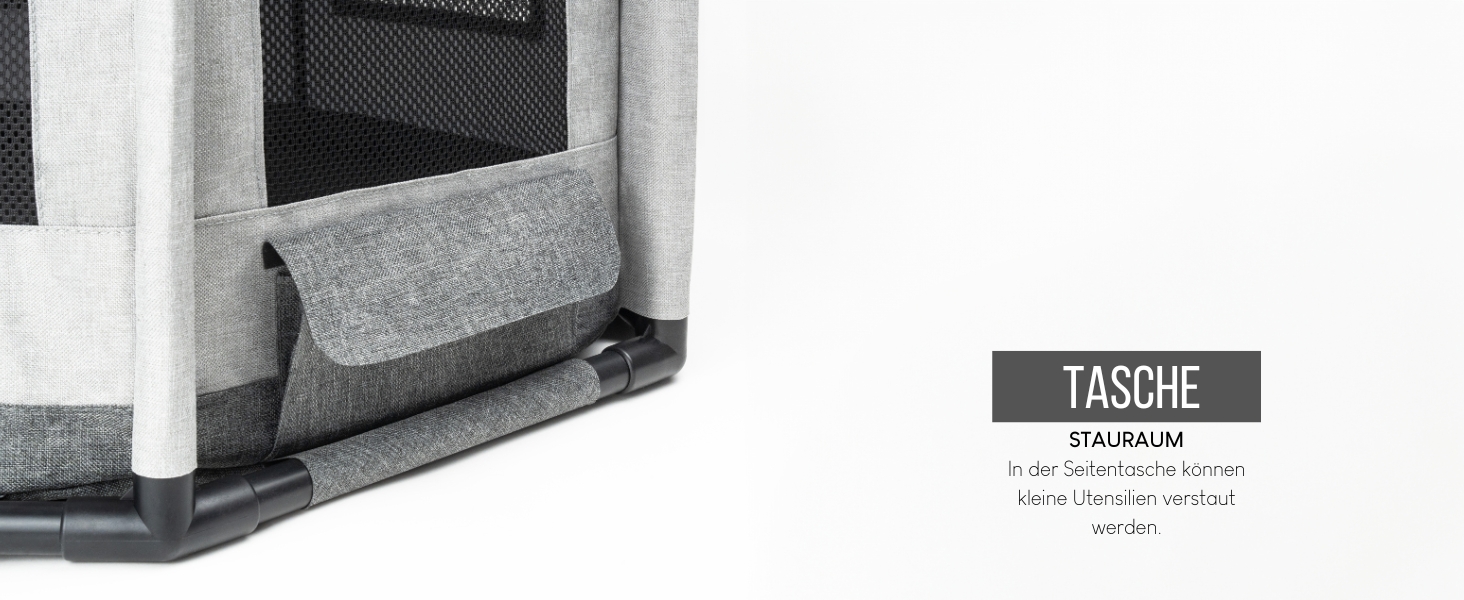 Вольєр для цуценят Lionto з оксфордської тканини, сірий, 112x112x62 см