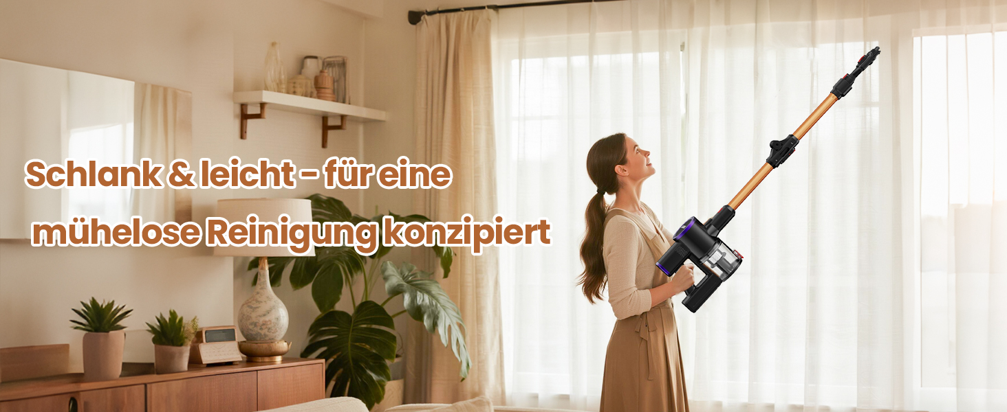 Бездротовий акумуляторний пилосос S9 з гнучким гофрованим всмоктувачем, 45000Pa/500W/45хв, станція зарядки, самостійна підставка, підходить для шерсті тварин, килимів, твердих поверхонь.