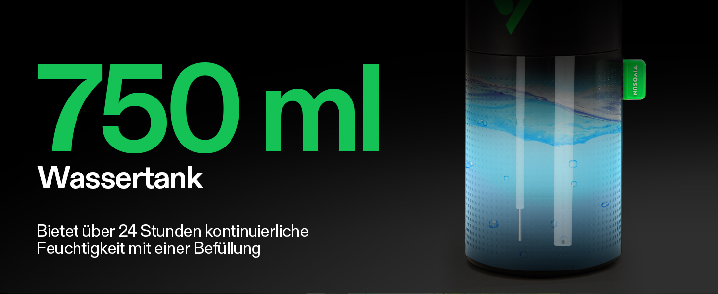 VIVOSUN AeroStream U075: USB-увлажнитель повітря, 750 мл, 2 режими туману, автовимкнення, смарт-пульт VGrow, для гроубоксів