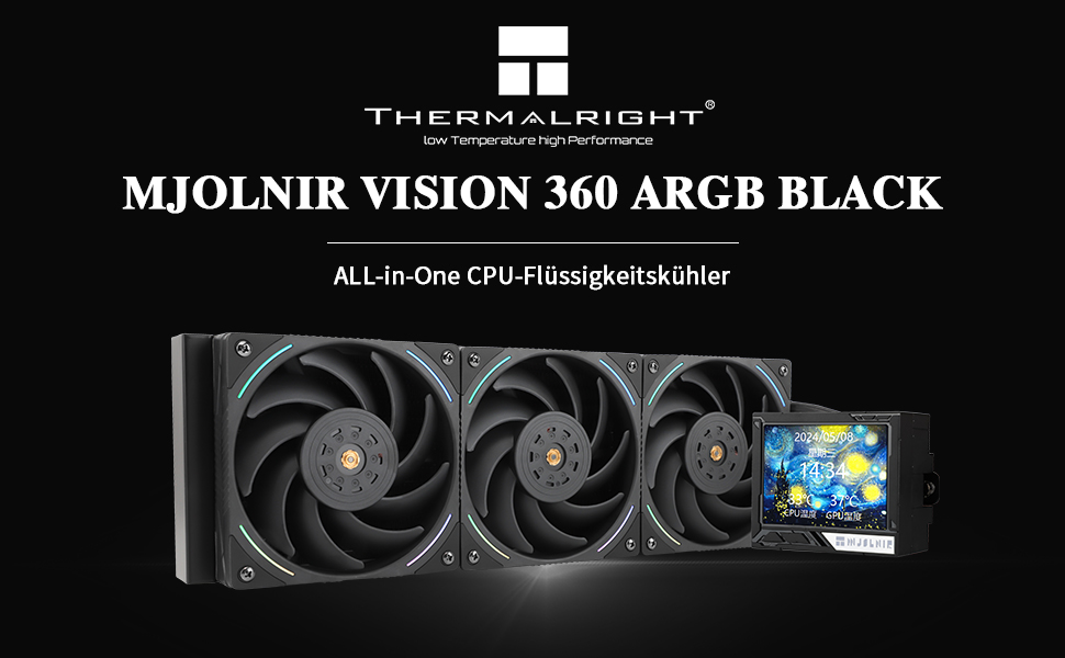 Thermalright Mjolnir Vision 360 ARGB: Смарт-система водяного охолодження з IPS LCD дисплеєм для AM5/LGA 1700/1851, білий корпус
