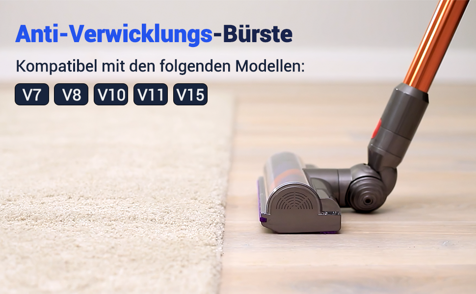 Турбощітка для пилососів Dyson V7, V8, V10, V11, V15 - DAMAIYI, замінна щітка, аксесуар для прибирання килимів, підлоги, плитки