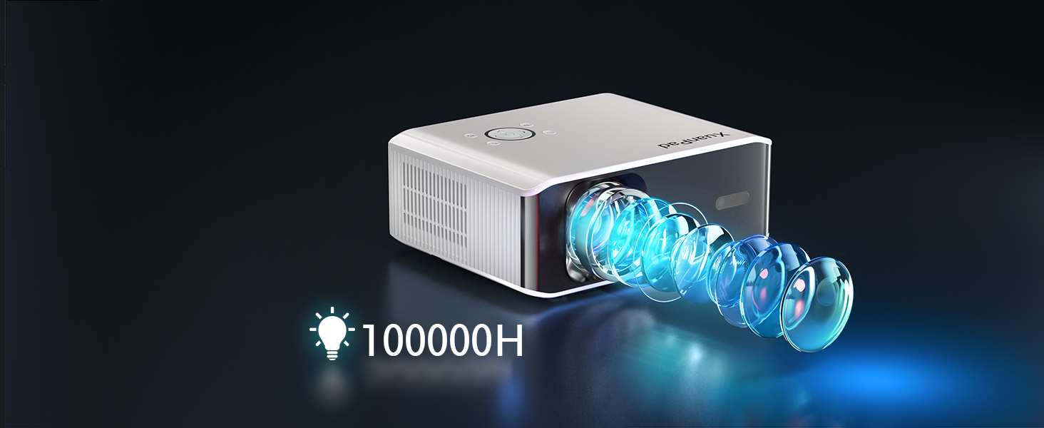 Проектор Smart Beamer 4K з автофокусом TOF 28000L, WiFi6, Bluetooth, обертання 210°, для кінотеатру вдома та на вулиці, сумісний з Netflix, PC, мобільним телефоном