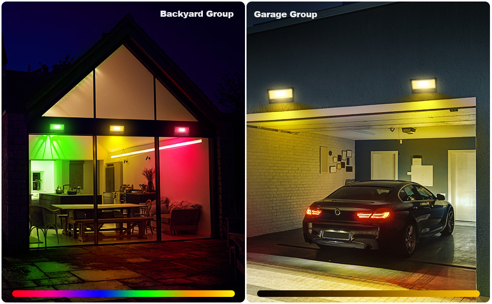 iLC RGB LED прожектор 80 Вт, 16 млн кольорів, таймер, тепле біле світло 2700K, IP66, для вулиці та приміщень, 2 шт.