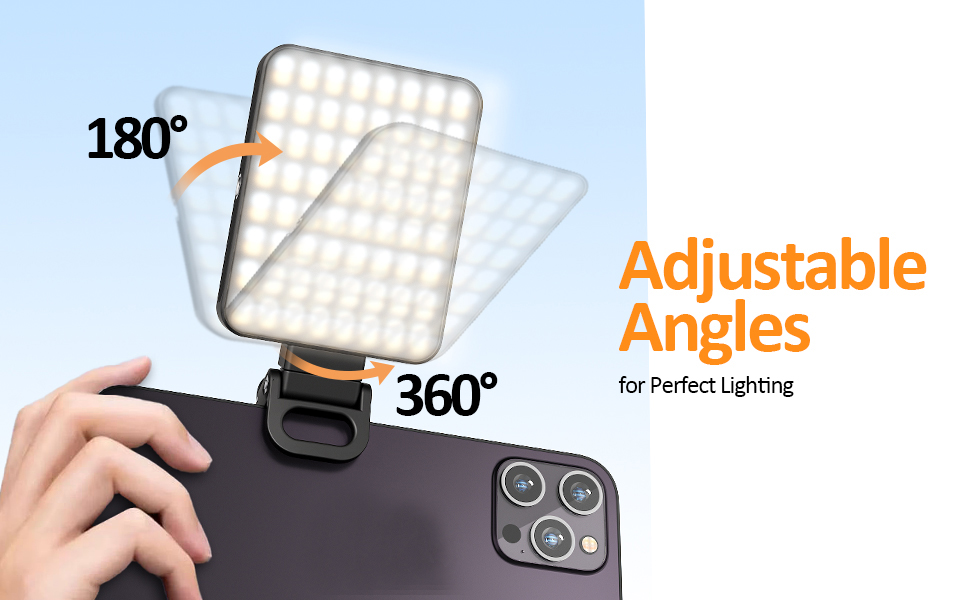 LED світло для селфі з магнітним кріпленням 128 LED, 3000K-6500K, 3 режими, 2000mAh, CRI 95+, для iPhone, iPad, камери, ноутбука, TikTok, відеозйомки, Vlog, чорний