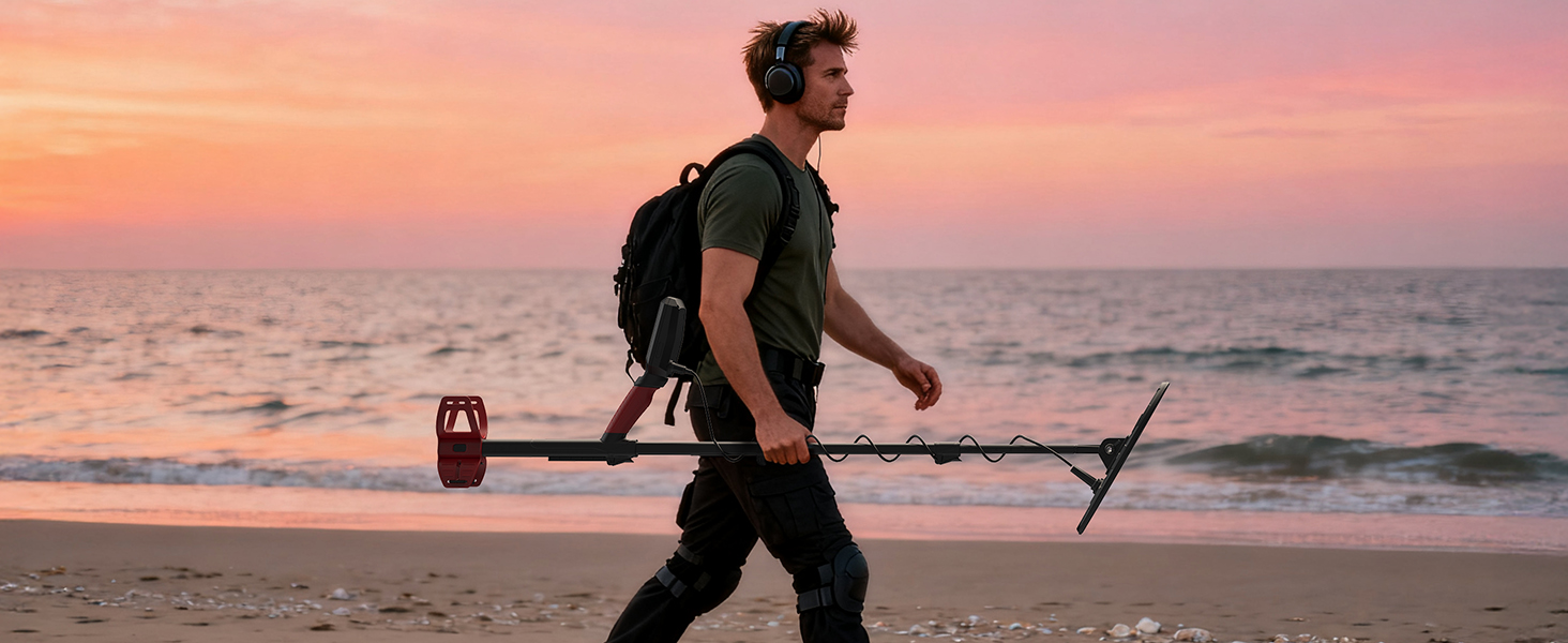 Металошукач KAIWEETS Profi Set: LCD дисплей, водонепроникна котушка, 30см глибина, регулювання чутливості, для дорослих та дітей