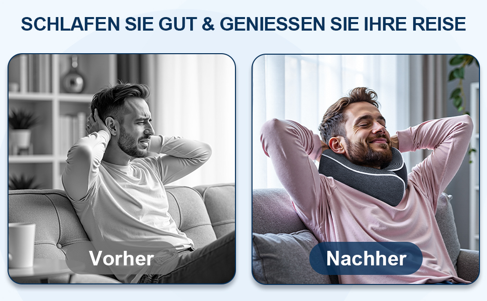 Подушка для шиї в літак, доросла, з піною з пам'яті, регульована та компактна, для автомобіля з навушниками, маскою для сну, чохлом
