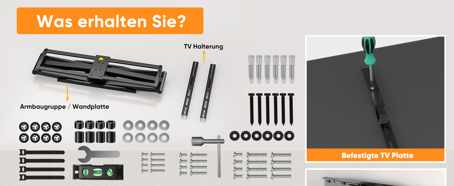 Кронштейн для телевізора FORGING MOUNT HY9458 для XXL TV 60–120 дюймів, до 125 кг, поворотний та нахильний, висувний подвійний важіль 1090 мм, VESA до 900x600мм
