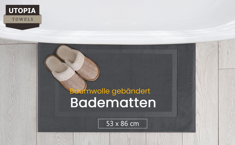 Набір рушників для ванної кімнати Utopia Towels (2 шт.) 53 x 86 см, 100% бавовна, сірий