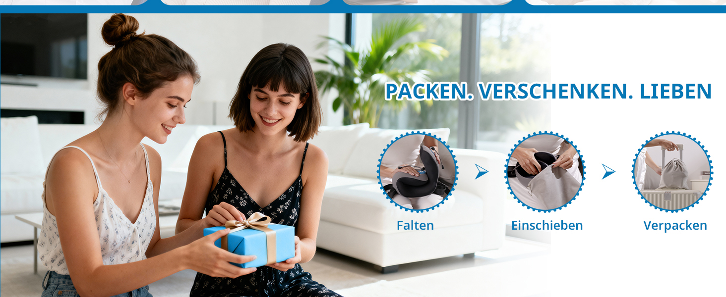 Подушка для шиї у літак Travel Pillow, подушка для подорожей з ременем та 3D-маскою для сну, Memory Foam, чорна