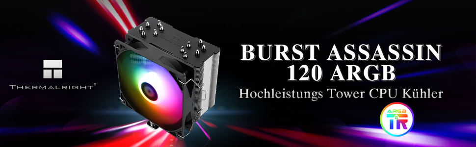 Охолоджувач CPU Thermalright TL-C12C з 6 тепловими трубами та PWM вентилятором, для AMD AM4/AM5/Intel 1700/1150/1151/1155/1200/1851, з підсвічуванням ARGB