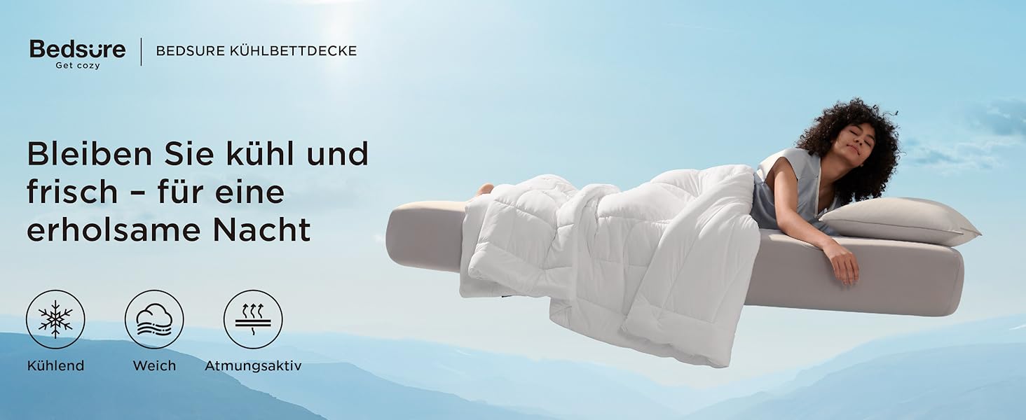 Ковдра BEDSURE 135x200 см, 4-сезонна, стеганий ковдра без наволочки, 300 GSM, для алергіків, сірий/світло-сірий, тепла, м'яка, блакитний (150x200 см)