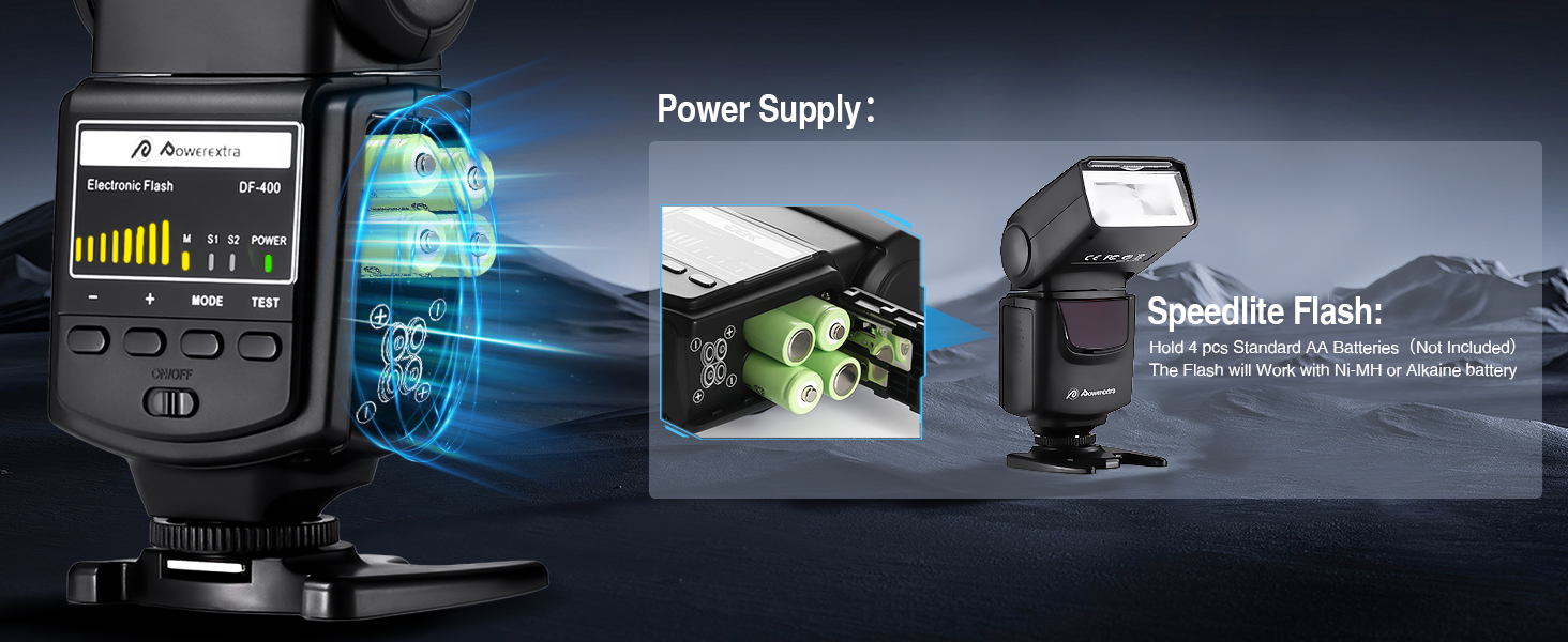 Спалах для камери PowerExtra DF-400: професійний, сумісний з Canon, Nikon, Pentax, Samsung, Fujifilm, Olympus, Panasonic, Sigma, Minolta, Leica, Ricoh, DSLR та цифровими камерами