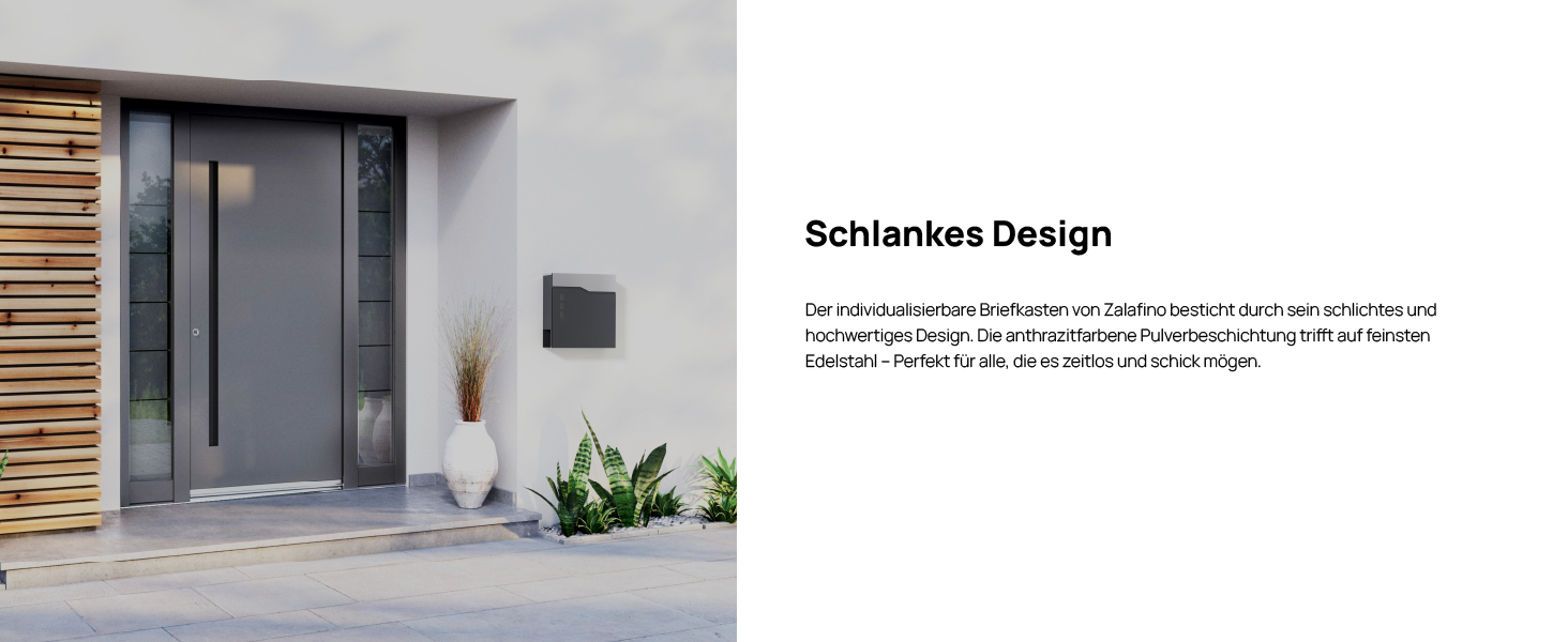 Поштовий ящик антрацит RAL 7016 Svenja з написом та газетницею - сталевий порошково-пофарбований, з 3 вікнами огляду