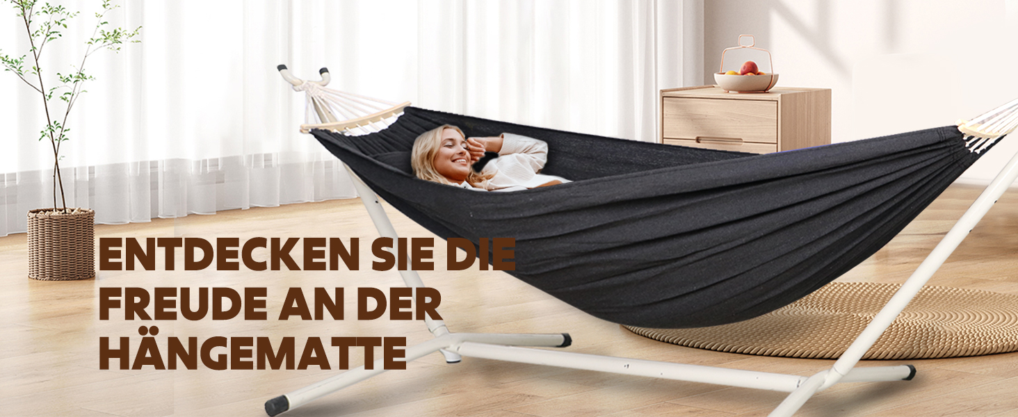 Гніздо-гамак Chihee з бавовни, 300x150 см, для кемпінгу, до 300 кг, з подушкою та стропами