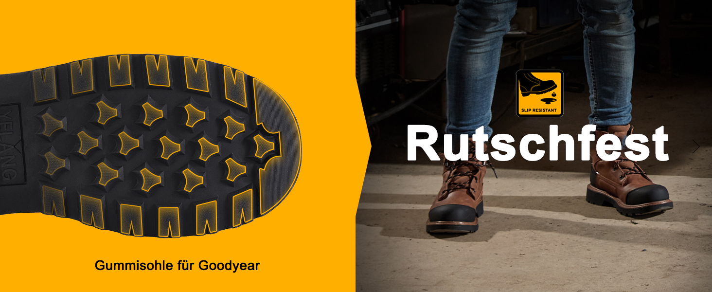 Чоловічі робочі черевики Yelang з металевим підноском, для промислового будівництва, безпечне взуття, розмір 41.5 EU, колір коричневий