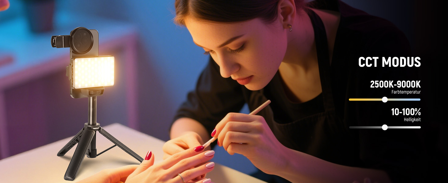 NEEWER BL120B Набір світла для селфі та татуювань LED, сумісний з iPhone, кліп-он CPL фільтр, штатив, тримач для телефону, заповнююче світло, видаляє відблиски для фотографії, відео, їжі, ювелірних виробів