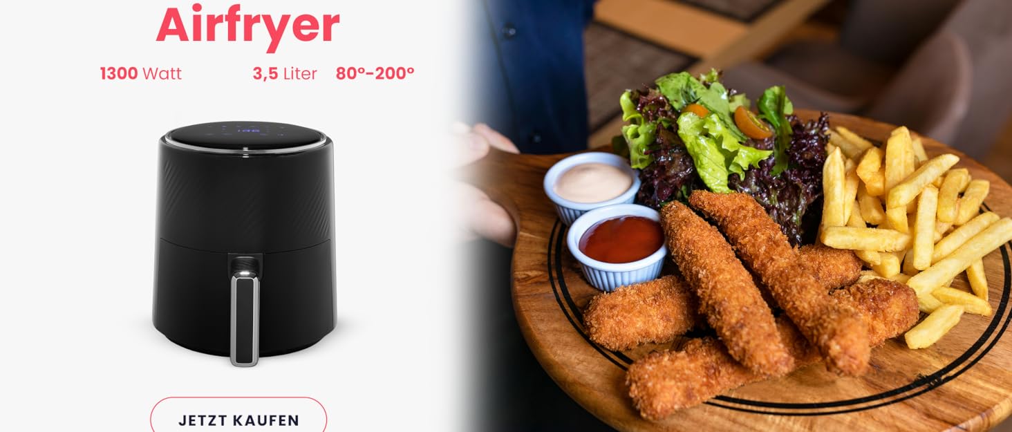 Фритюрниця повітряна STARCREST 7л, 2000W, 12 програм, підігрів, чорна