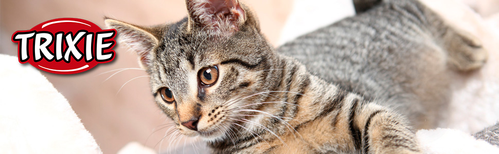 Драбина для котів TRIXIE Gracia 85 см сірого кольору – триповерхова котяча вежа з м'якою лежанкою та іграшкою, зручна та стійка