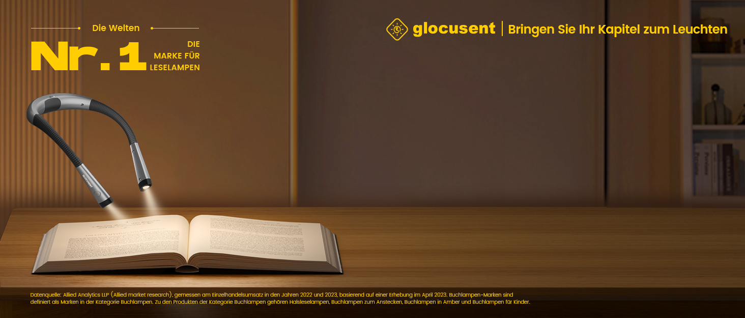 Світлодійна лампа Glocusent для читання на шиї, 3 кольори, 6 рівнів яскравості, акумулятор 80 годин, гнучкий кріплення, для читання, рукоділля, ремонту, сірий колір