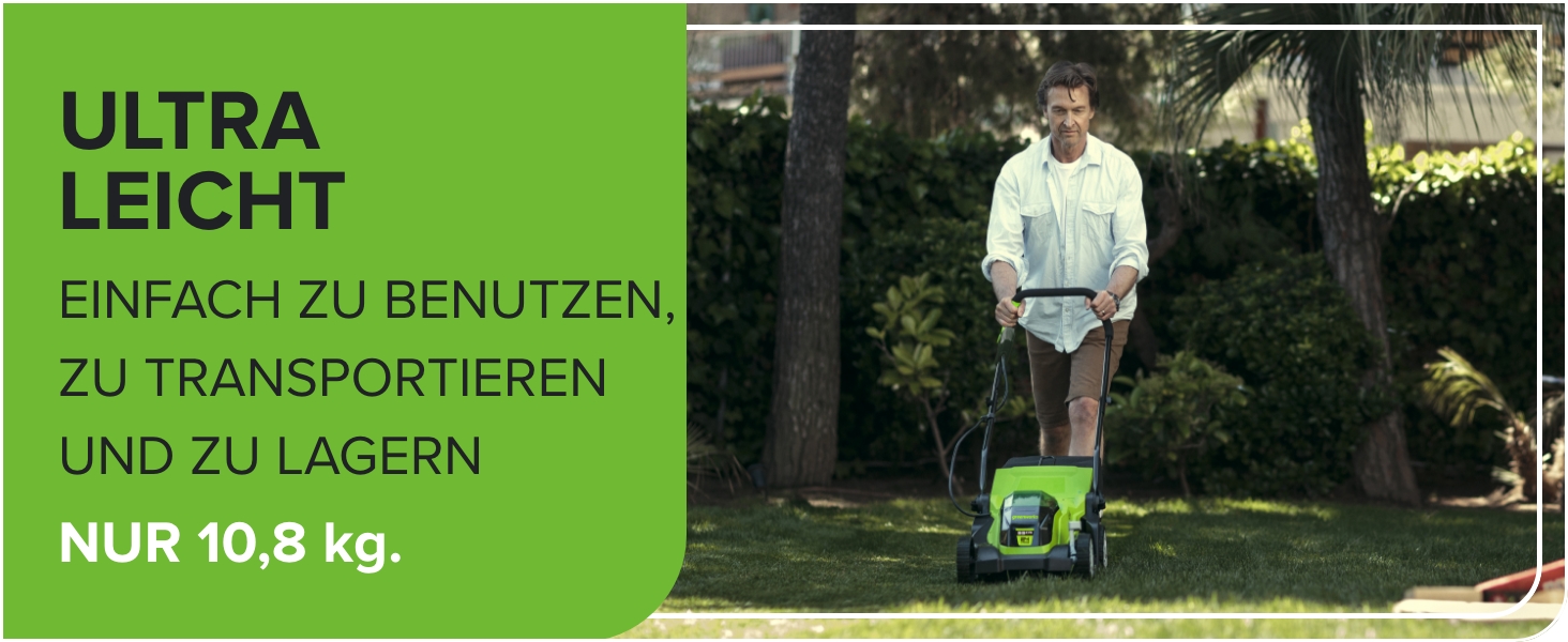 Акумуляторна газонокосарка Greenworks 24V, безщітковий двигун, 33 см, для газонів до 140 м², 30-літровий травозбірник, комплект з акумулятором і зарядним, 3 роки гарантії
