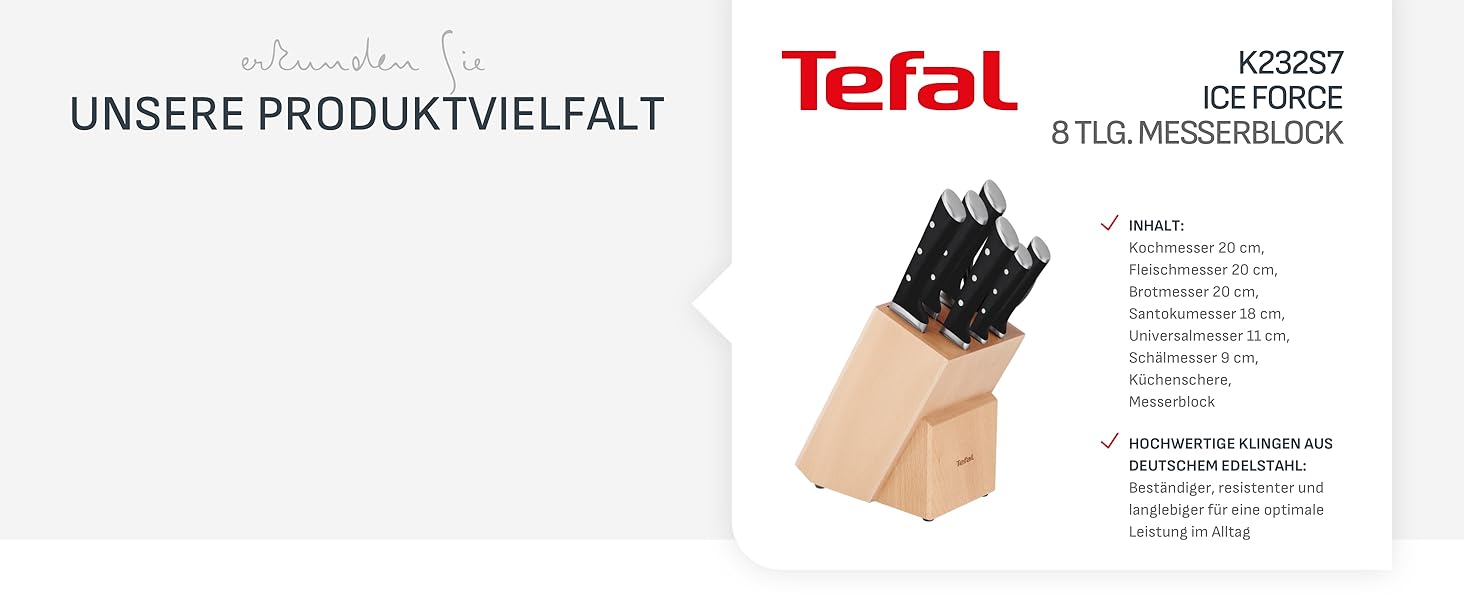 Набір ножів кухонних Jamie Oliver by Tefal (5 предметів) + блок: шеф-ніж, сантоку, для хліба, універсальний, овочечистка. Німецька сталь, акація, коричневий K267S556