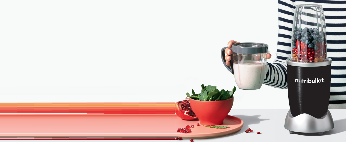 Блендер Nutribullet Original 600 Вт, електричний міксер для смузі, подрібнювач, 2 чаші 700/500 мл, чорний, NB606B