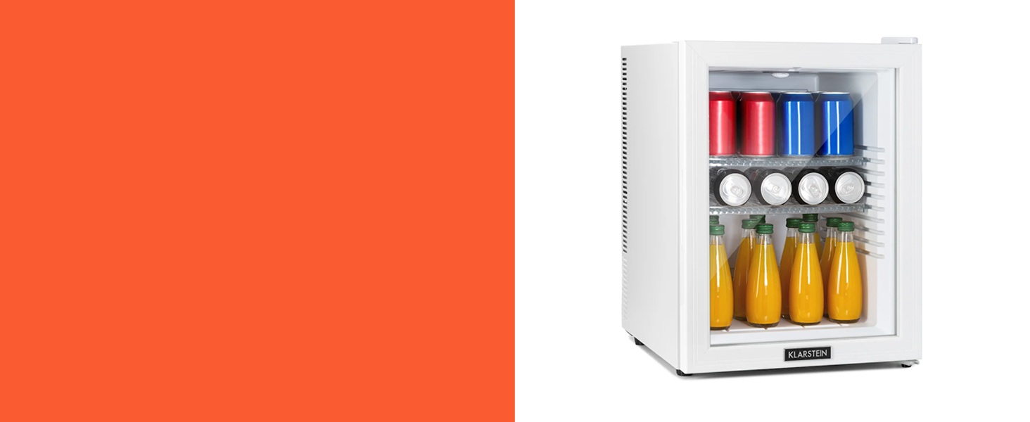 Klarstein Mini холодильник для кімнати, 23L, для напоїв та косметики, міні-бар, тихий, регульована полиця, компактний холодильник для догляду за шкірою 5-15°C, чорний