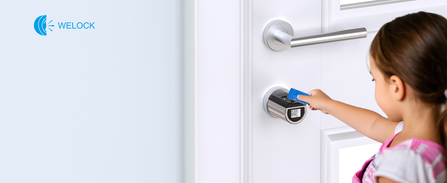 Електронний дверний замок WELOCK Touch41 з відбитком пальця, Wi-Fi, Bluetooth, RFID, IP65, для дверей 50-100 мм, сумісний з Alexa