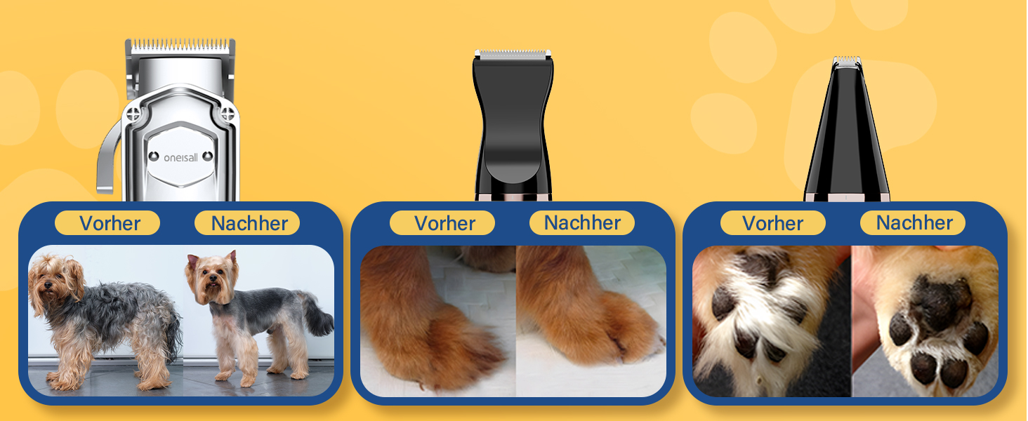 Професійна машинка для стрижки собак Oneisall 3-в-1: для густого хутра, тиха, для собак та котів, срібно-чорна