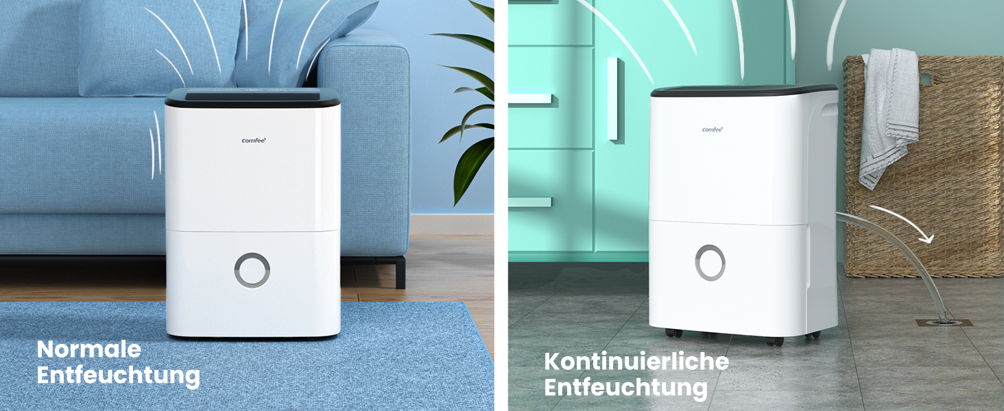 Зволожувач повітря COMFEE' MDDF-20DEN7: 20л/день, 40м², 3 режими, таймер, 3л бак