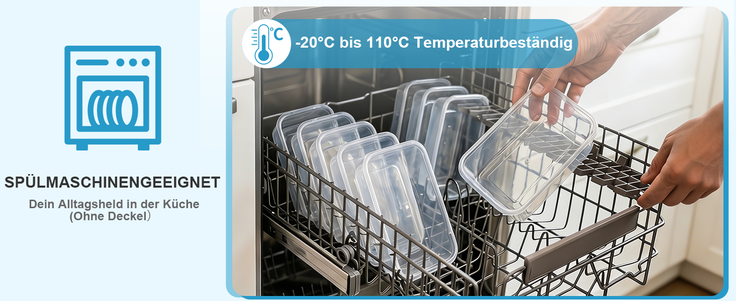 Контейнери для зберігання продуктів Hotec Frischhaltedosen 10 шт x 1л, герметичні, з кришками, для холодильника, морозилки, мікрохвильовки