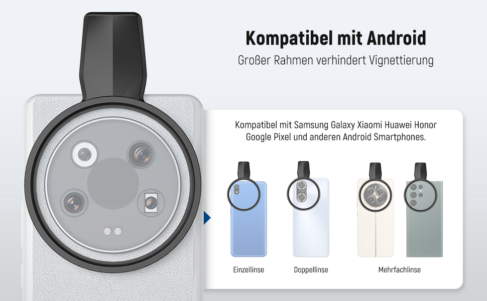 NEEWER 67mm Кріплення для CPL фільтра для смартфонів: циркулярний поляризаційний фільтр для об'єктивів камери, фотографія, сумісний з Android, Samsung Galaxy S25 Ultra, Google Pixel, Huawei, Xiaomi