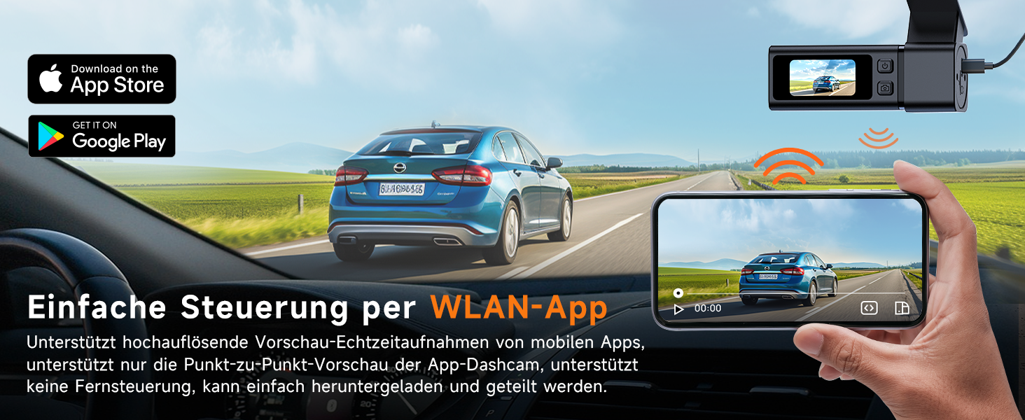 Автомобільний відеореєстратор E-YEEGER 2.5K 1440P з WiFi, IPS екраном 1.47