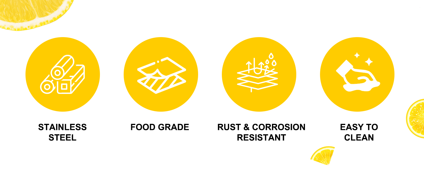 Прес для часнику та імбиру з нержавіючої сталі, велика чаша, стійкий до миття в посудомийній машині, 5 років гарантії