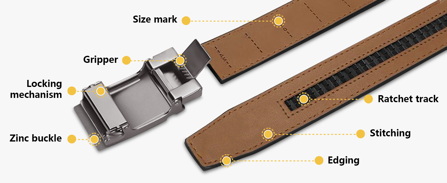 Чоловічий шкіряний ремінь LAKIDAY з автоматичною застібкою, 35 мм, чорний, регульований, 125 см