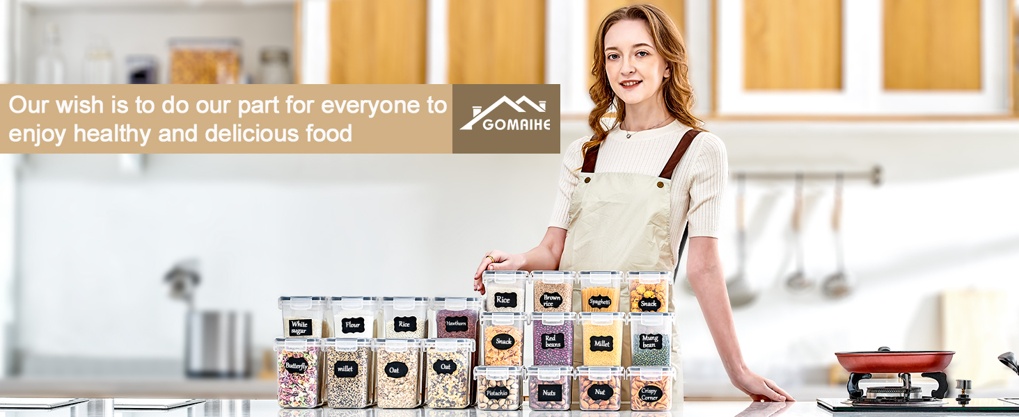 Набір контейнерів для зберігання GoMaihe (25 шт.) - герметичні бокси для продуктів, чорні